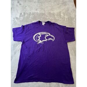 College House Adult T Shirt XL Purple Eagle Mascot College Graphic Tee